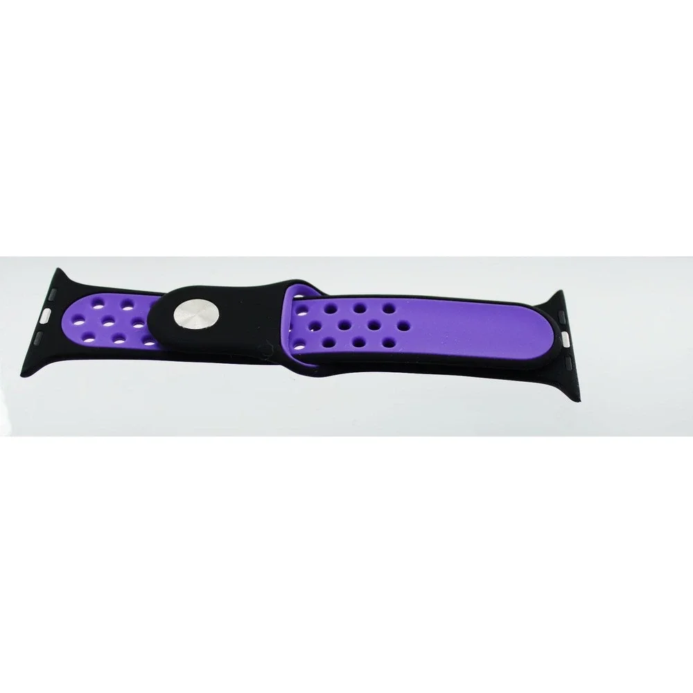 Sport Band Compatible for Apple Watch 42mm 44mm 45mm Black Purple Silicone Strap
